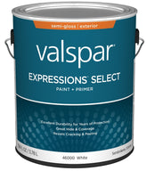 Valspar Expressions Select 4600 028.0046000.007 Latex Paint, Acrylic Base, Semi-Gloss Sheen, White Base, 1 gal